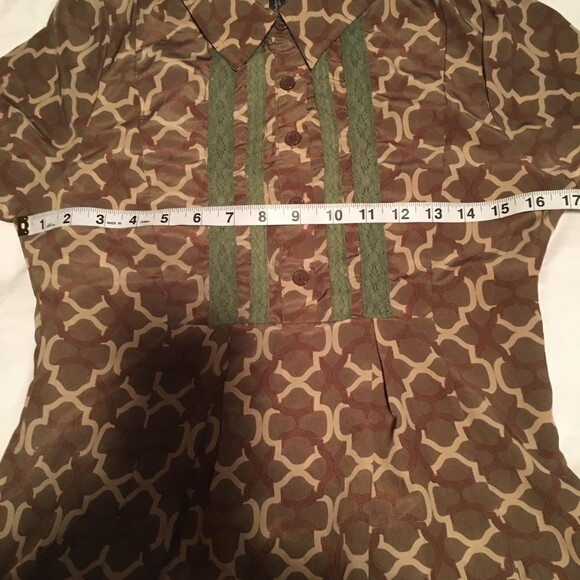 UnoCore dress Womens Small brown long sleeve mini lace buttons Prairie Cottage - Picture 5 of 7